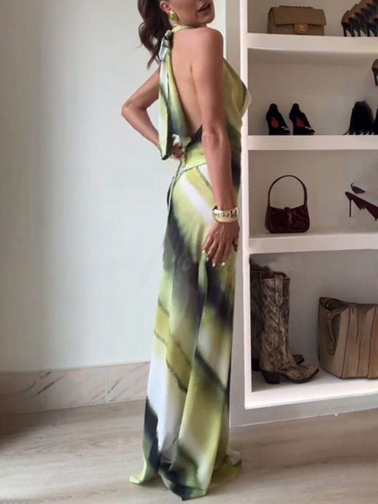Printed Halter Resort Maxi Dress