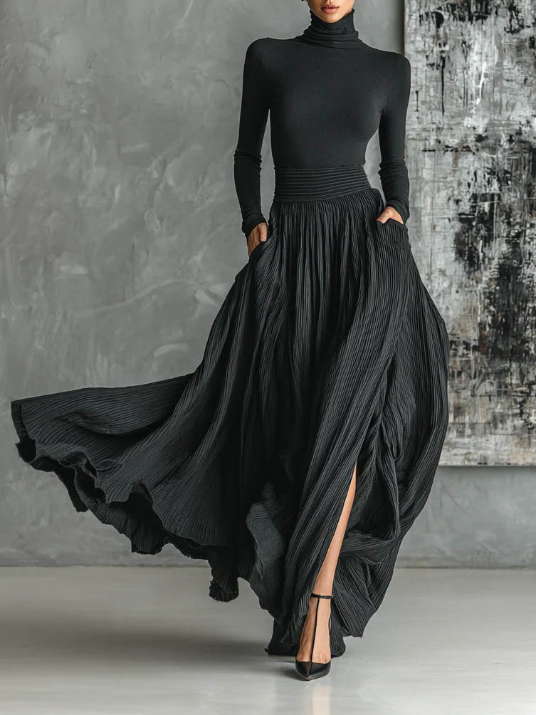 High Neck Long Sleeve Elegant Top