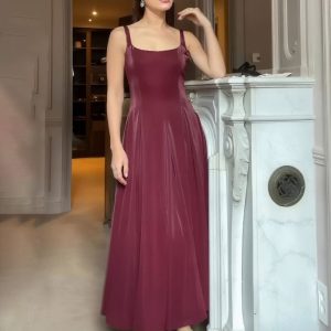 Square Neck Elegant Maxi Dress