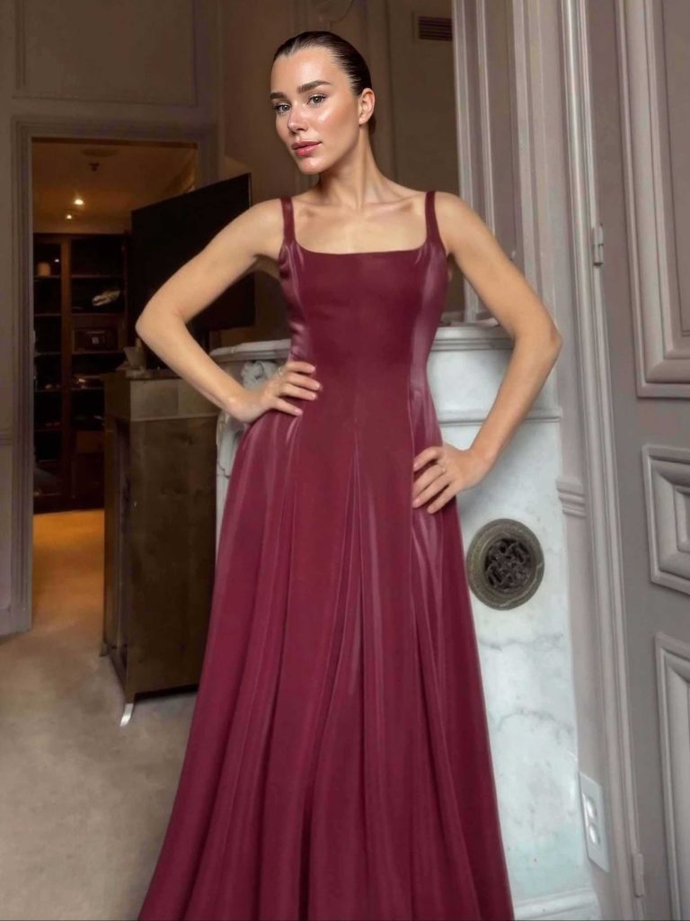 Square Neck Elegant Maxi Dress