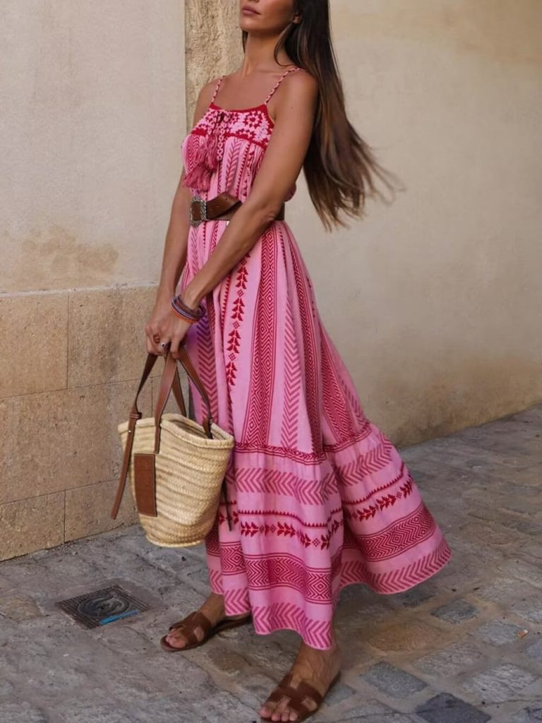 Knit Crochet Patchwork Maxi Dress