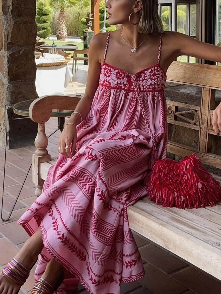 Knit Crochet Patchwork Maxi Dress