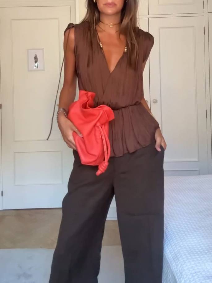 V-Neck Sleeveless Two-Piece Set