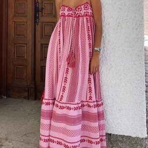 Knit Crochet Patchwork Maxi Dress