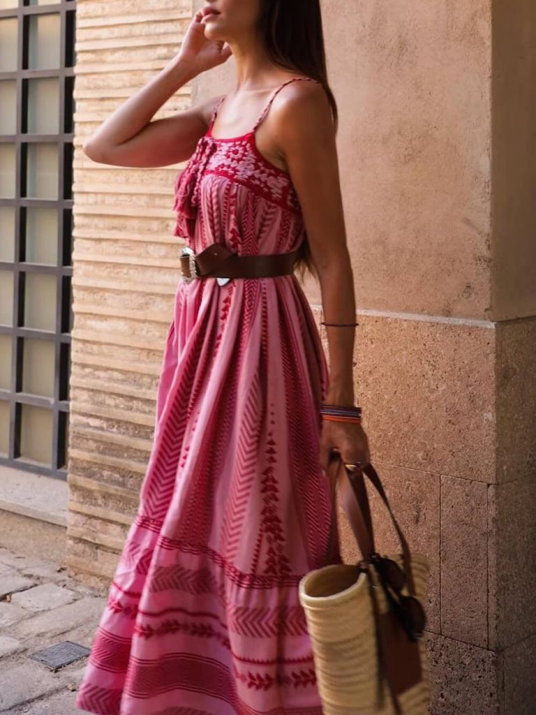 Knit Crochet Patchwork Maxi Dress